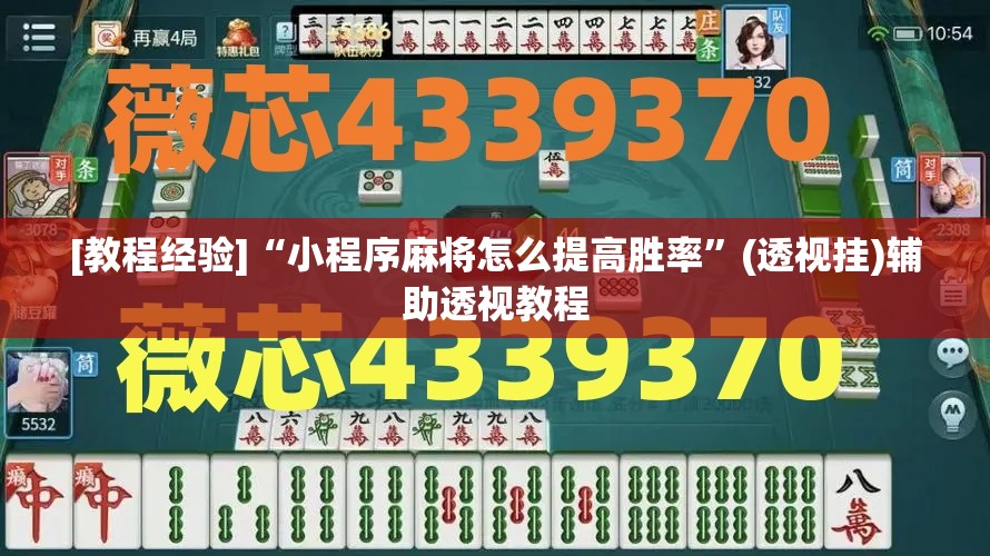 [教程经验]“小程序麻将怎么提高胜率”(透视挂)辅助透视教程