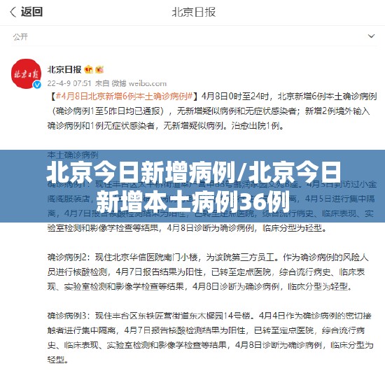 北京今日新增病例/北京今日新增本土病例36例 北京今日新增病例/北京今日新增本土病例36例