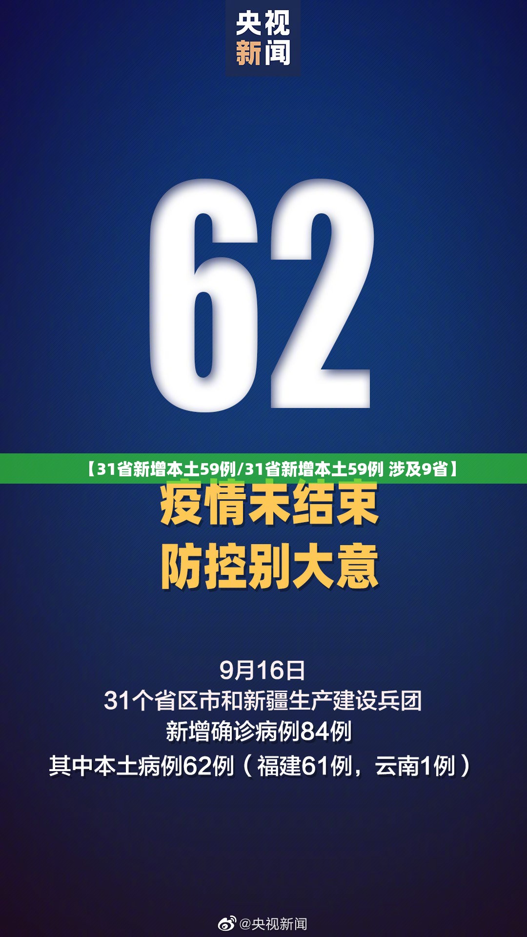 【31省新增本土59例/31省新增本土59例 涉及9省】 【31省新增本土59例/31省新增本土59例 涉及9省】