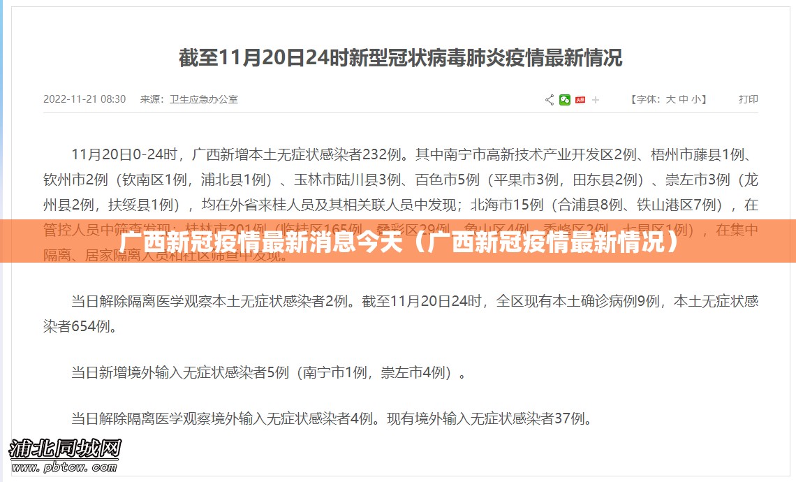 广西新冠疫情最新消息今天(广西新冠疫情最新情况) 广西新冠疫情最新消息今天(广西新冠疫情最新情况)