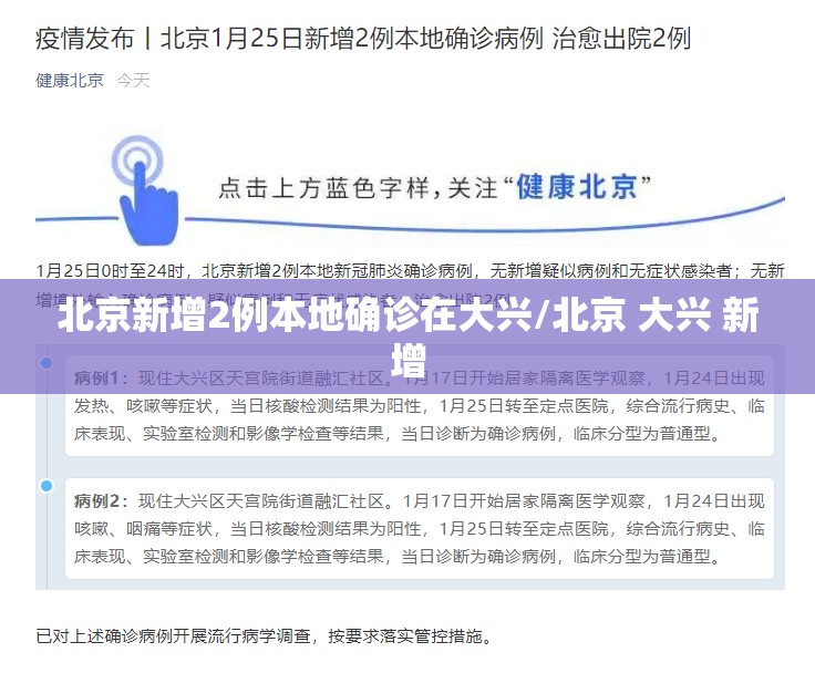 北京新增2例本地确诊在大兴/北京 大兴 新增 北京新增2例本地确诊在大兴/北京 大兴 新增