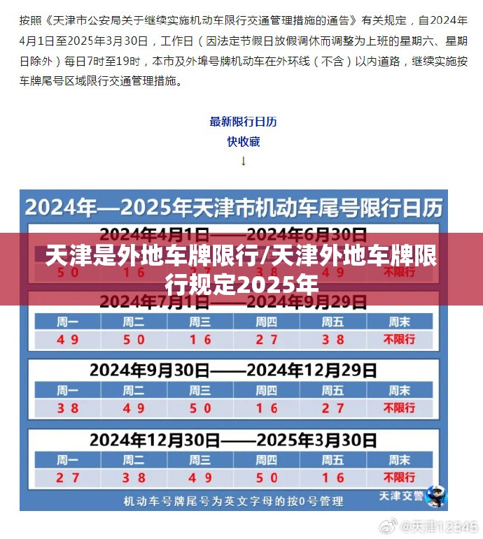 天津是外地车牌限行/天津外地车牌限行规定2025年