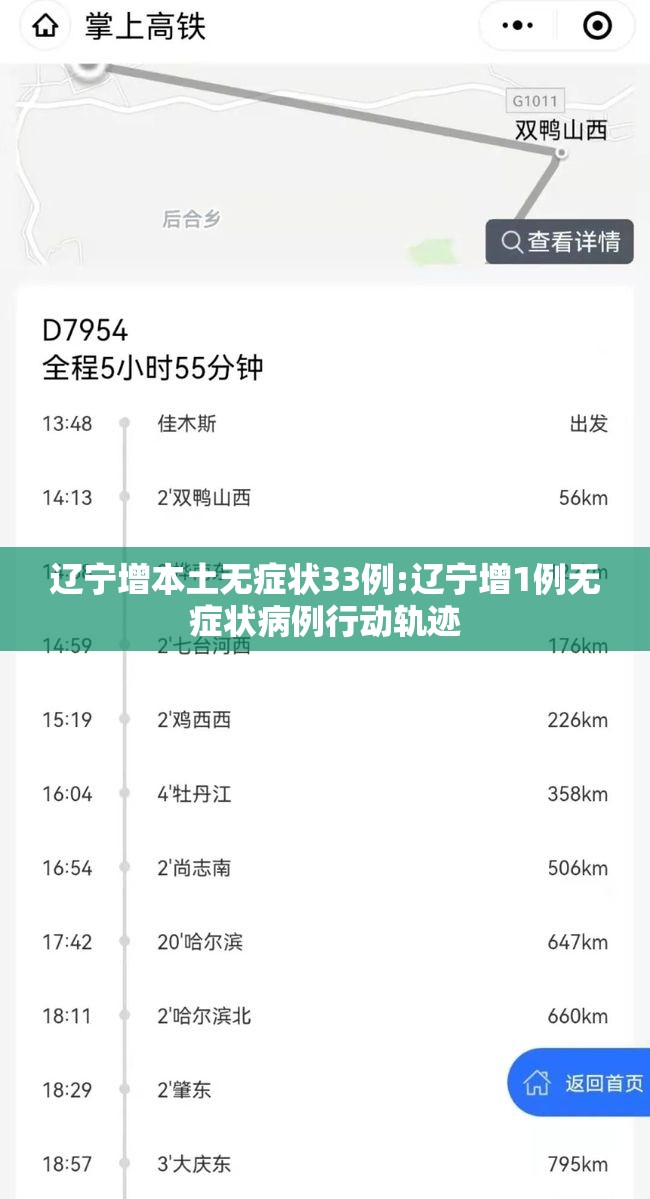 辽宁增本土无症状33例:辽宁增1例无症状病例行动轨迹 辽宁增本土无症状33例:辽宁增1例无症状病例行动轨迹