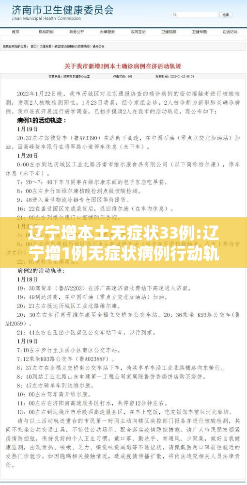 辽宁增本土无症状33例:辽宁增1例无症状病例行动轨迹 辽宁增本土无症状33例:辽宁增1例无症状病例行动轨迹