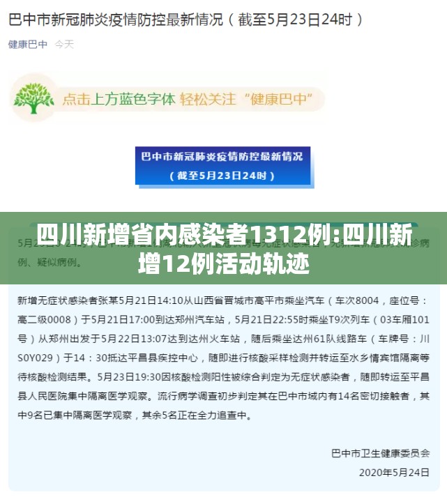 四川新增省内感染者1312例:四川新增12例活动轨迹 四川新增省内感染者1312例:四川新增12例活动轨迹