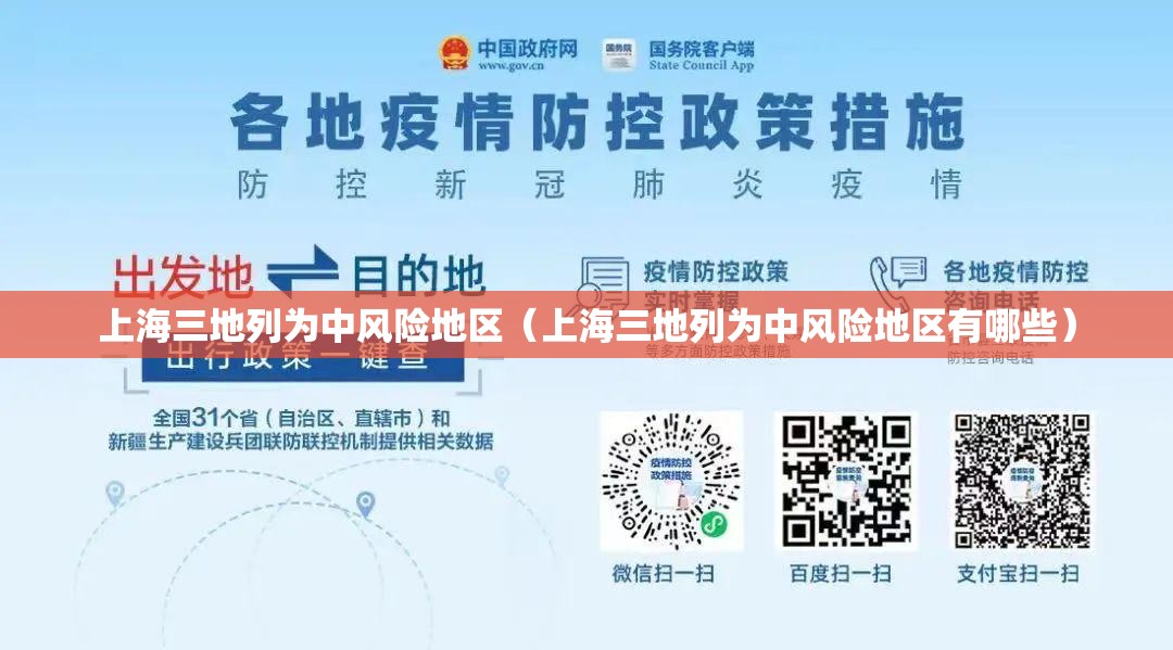 上海三地列为中风险地区(上海三地列为中风险地区有哪些) 上海三地列为中风险地区(上海三地列为中风险地区有哪些)