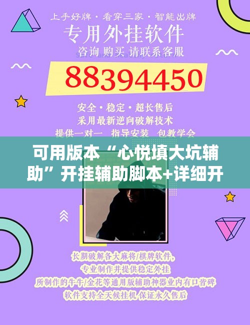 可用版本“心悦填大坑辅助	”开挂辅助脚本+详细开挂安装教程