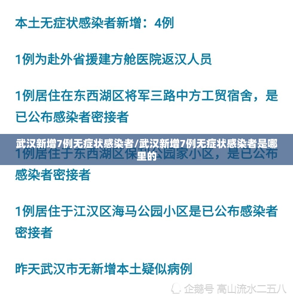 武汉新增7例无症状感染者/武汉新增7例无症状感染者是哪里的 武汉新增7例无症状感染者/武汉新增7例无症状感染者是哪里的