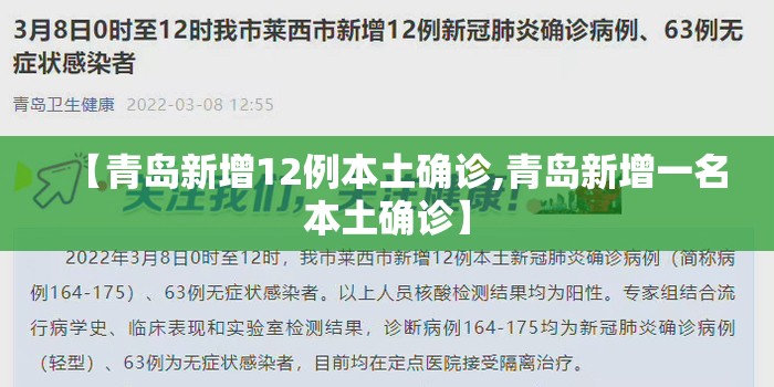 【青岛新增12例本土确诊,青岛新增一名本土确诊】 【青岛新增12例本土确诊,青岛新增一名本土确诊】