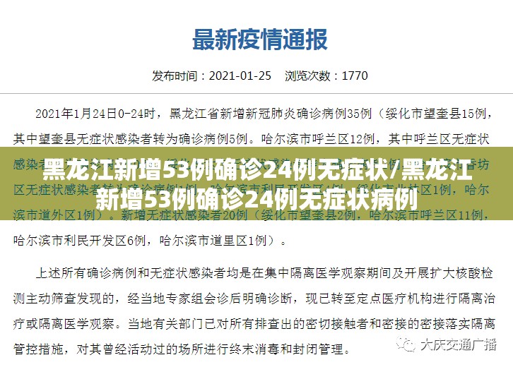 黑龙江新增53例确诊24例无症状/黑龙江新增53例确诊24例无症状病例 黑龙江新增53例确诊24例无症状/黑龙江新增53例确诊24例无症状病例