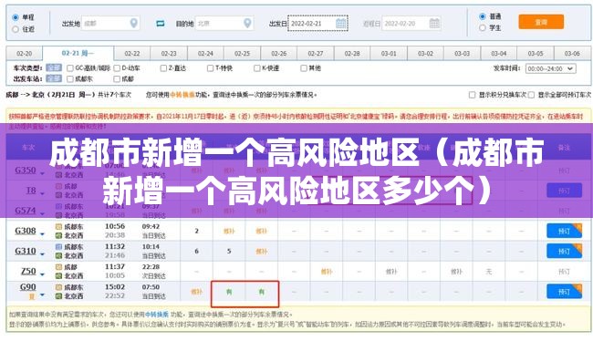 成都市新增一个高风险地区(成都市新增一个高风险地区多少个) 成都市新增一个高风险地区(成都市新增一个高风险地区多少个)