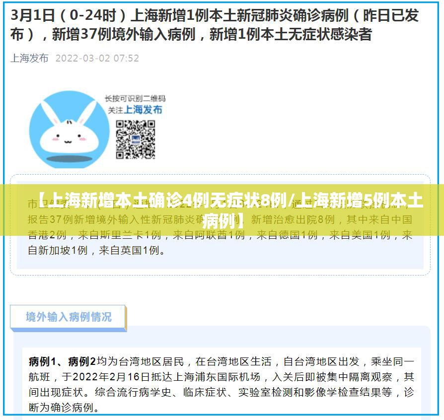 【上海新增本土确诊4例无症状8例/上海新增5例本土病例】 【上海新增本土确诊4例无症状8例/上海新增5例本土病例】