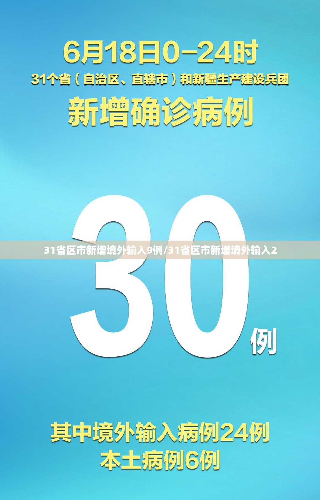 31省区市新增境外输入9例/31省区市新增境外输入2