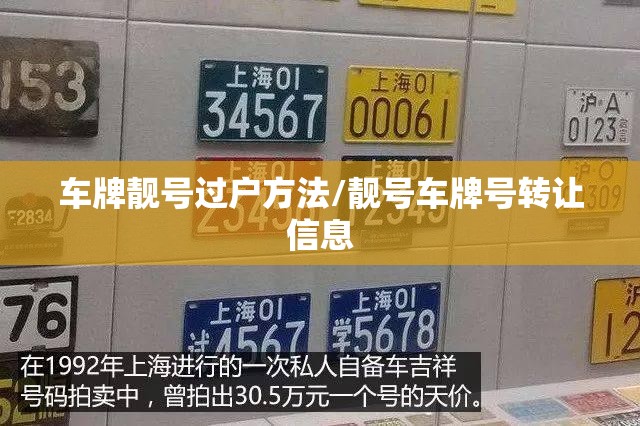 车牌靓号过户方法/靓号车牌号转让信息 车牌靓号过户方法/靓号车牌号转让信息