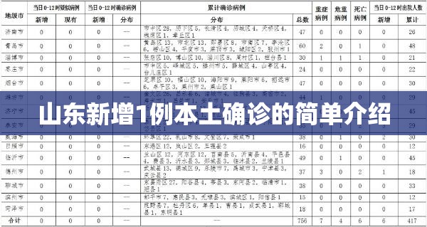 山东新增1例本土确诊的简单介绍 山东新增1例本土确诊的简单介绍