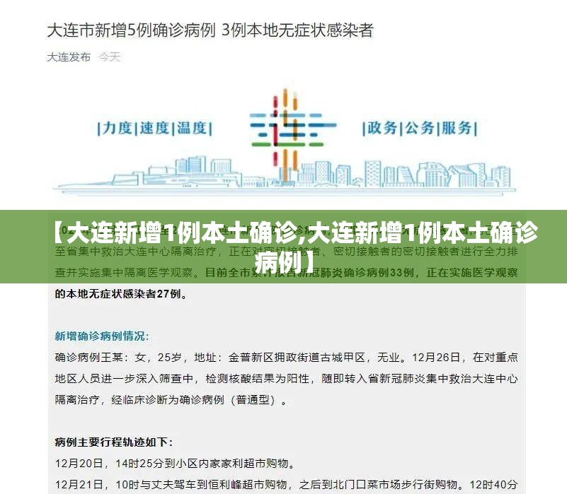 【大连新增1例本土确诊,大连新增1例本土确诊病例】 【大连新增1例本土确诊,大连新增1例本土确诊病例】