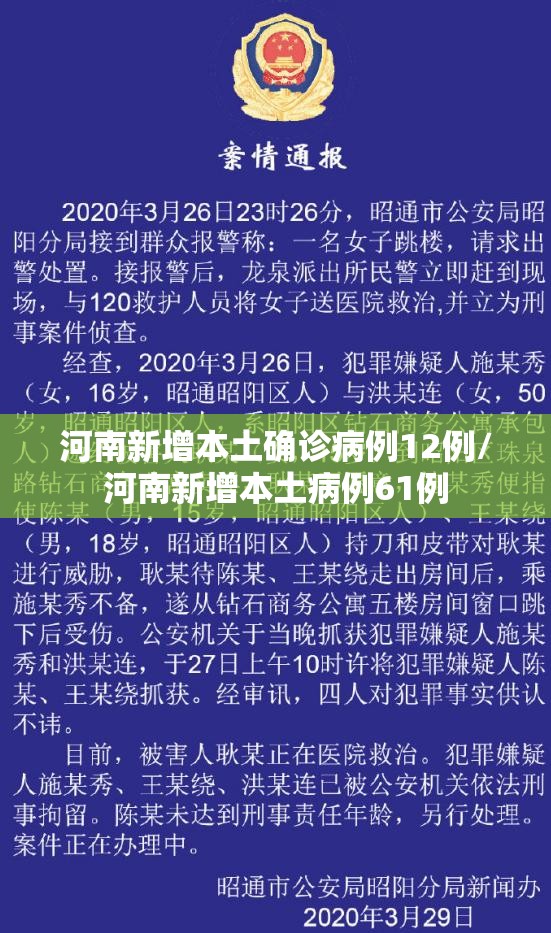 河南新增本土确诊病例12例/河南新增本土病例61例 河南新增本土确诊病例12例/河南新增本土病例61例
