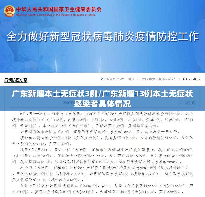 广东新增本土无症状3例/广东新增13例本土无症状感染者具体情况