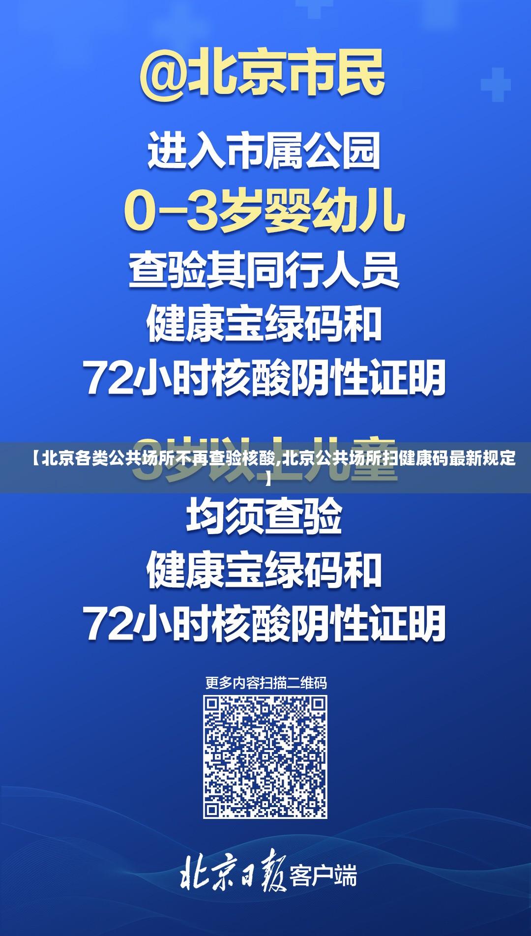 【北京各类公共场所不再查验核酸,北京公共场所扫健康码最新规定】 【北京各类公共场所不再查验核酸,北京公共场所扫健康码最新规定】