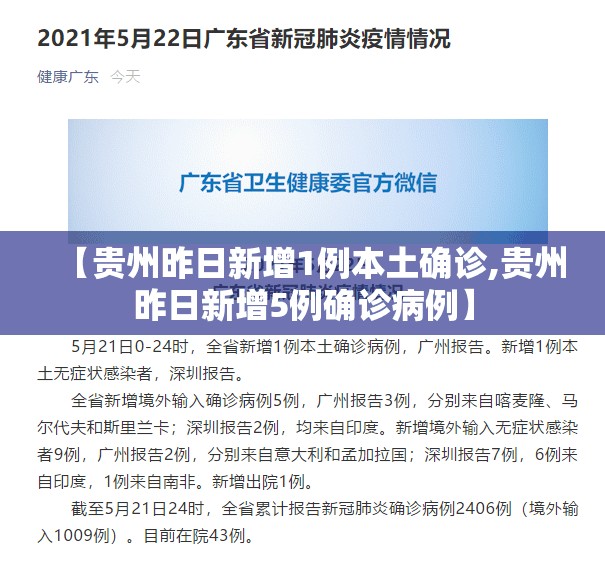 【贵州昨日新增1例本土确诊,贵州昨日新增5例确诊病例】 【贵州昨日新增1例本土确诊,贵州昨日新增5例确诊病例】
