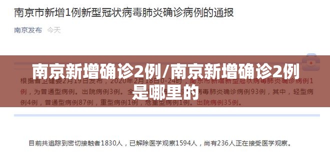南京新增确诊2例/南京新增确诊2例是哪里的 南京新增确诊2例/南京新增确诊2例是哪里的