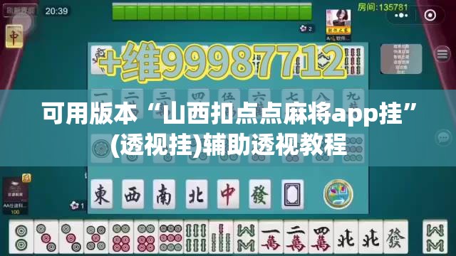 可用版本“山西扣点点麻将app挂”(透视挂)辅助透视教程