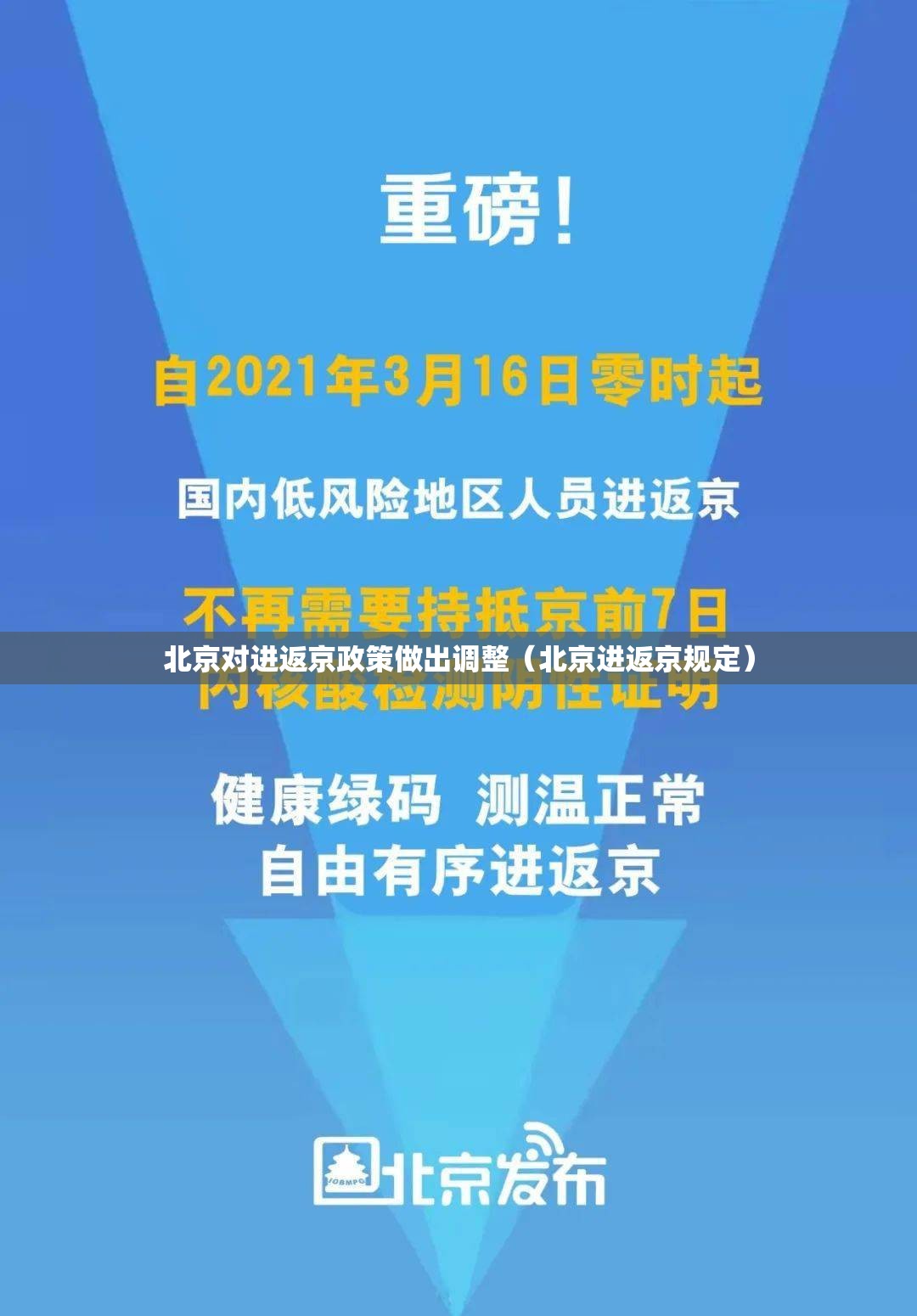 北京对进返京政策做出调整(北京进返京规定) 北京对进返京政策做出调整(北京进返京规定)