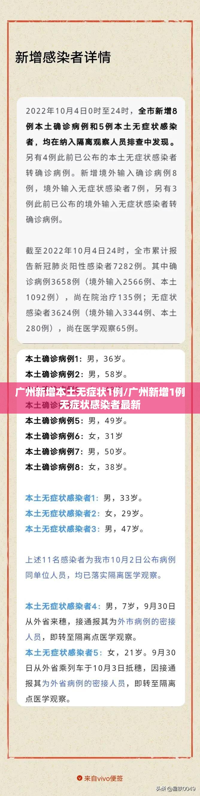 广州新增本土无症状1例/广州新增1例无症状感染者最新 广州新增本土无症状1例/广州新增1例无症状感染者最新