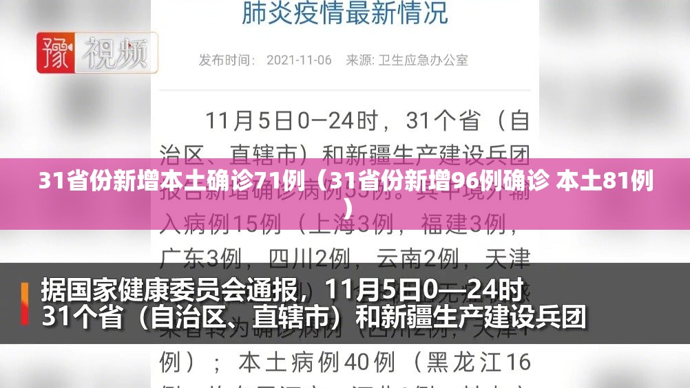 31省份新增本土确诊71例(31省份新增96例确诊 本土81例) 31省份新增本土确诊71例(31省份新增96例确诊 本土81例)