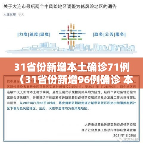 31省份新增本土确诊71例(31省份新增96例确诊 本土81例) 31省份新增本土确诊71例(31省份新增96例确诊 本土81例)
