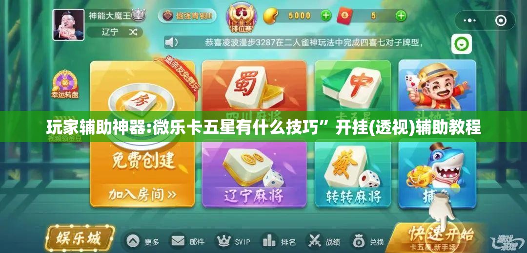 玩家辅助神器:微乐卡五星有什么技巧	”开挂(透视)辅助教程