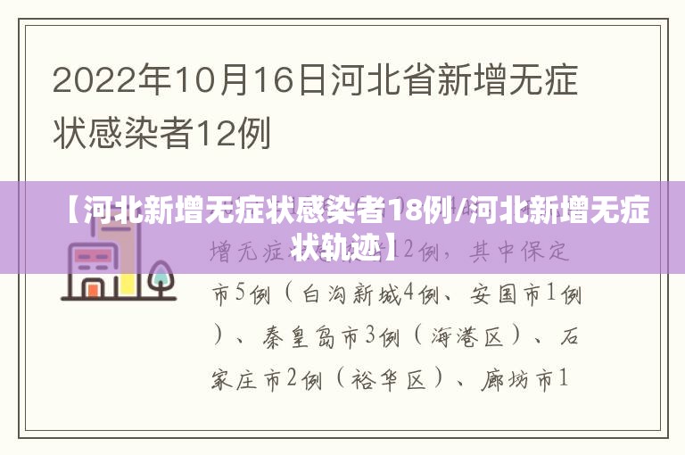 【河北新增无症状感染者18例/河北新增无症状轨迹】 【河北新增无症状感染者18例/河北新增无症状轨迹】