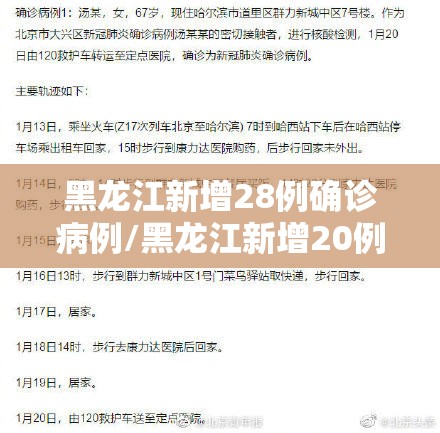 黑龙江新增28例确诊病例/黑龙江新增20例病例轨迹 黑龙江新增28例确诊病例/黑龙江新增20例病例轨迹