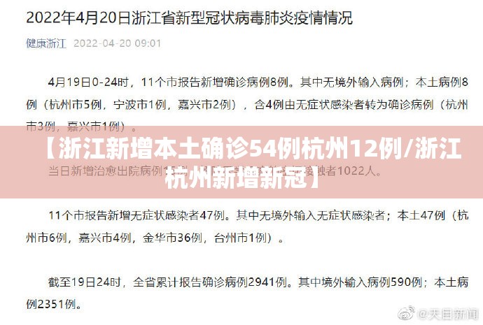 【浙江新增本土确诊54例杭州12例/浙江杭州新增新冠】 【浙江新增本土确诊54例杭州12例/浙江杭州新增新冠】