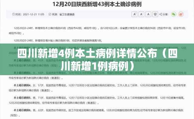 四川新增4例本土病例详情公布(四川新增1例病例) 四川新增4例本土病例详情公布(四川新增1例病例)
