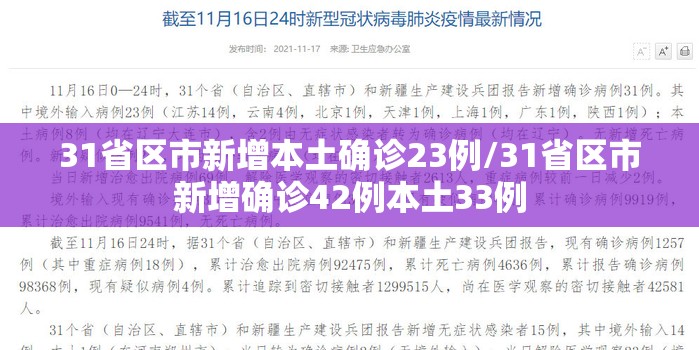 31省区市新增本土确诊23例/31省区市新增确诊42例本土33例 31省区市新增本土确诊23例/31省区市新增确诊42例本土33例