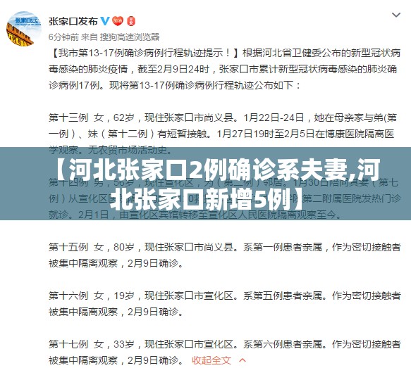 【河北张家口2例确诊系夫妻,河北张家口新增5例】 【河北张家口2例确诊系夫妻,河北张家口新增5例】