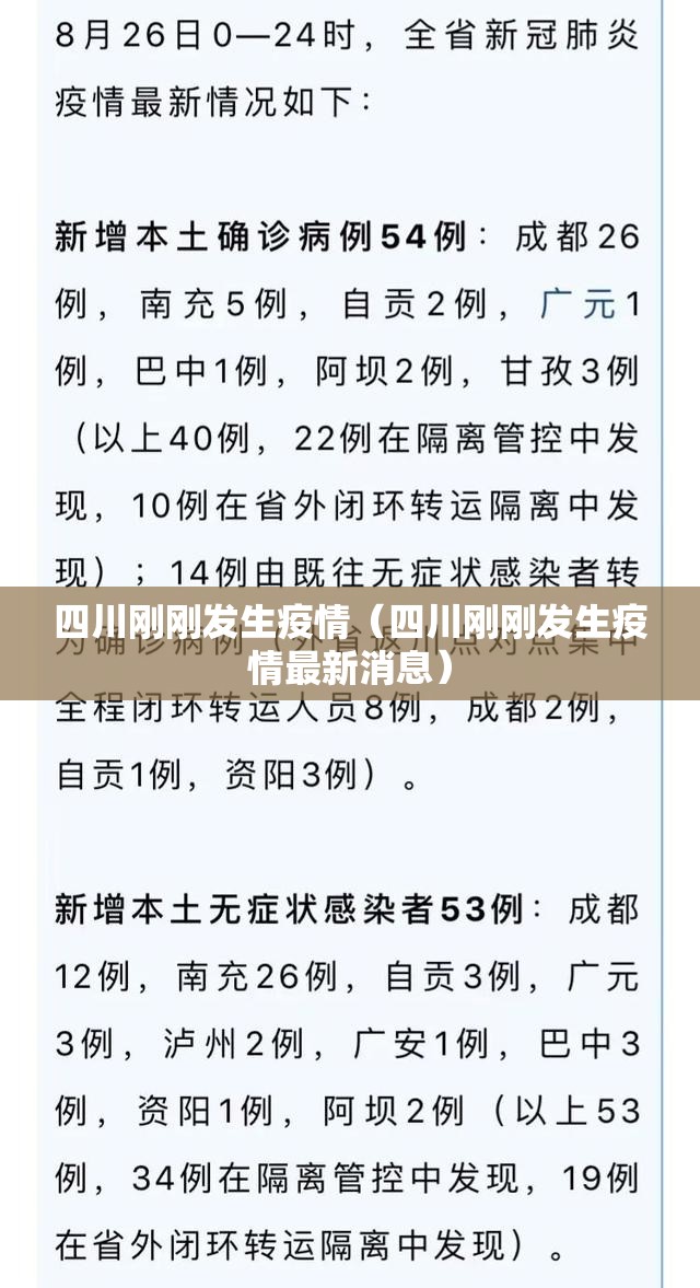 四川刚刚发生疫情(四川刚刚发生疫情最新消息) 四川刚刚发生疫情(四川刚刚发生疫情最新消息)