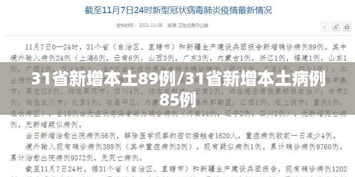 31省新增本土89例/31省新增本土病例85例 31省新增本土89例/31省新增本土病例85例