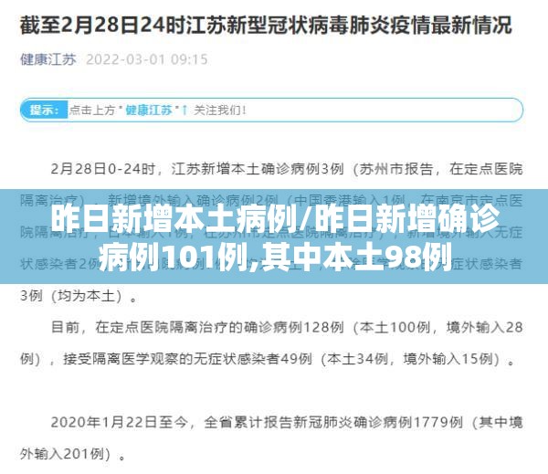 昨日新增本土病例/昨日新增确诊病例101例,其中本土98例 昨日新增本土病例/昨日新增确诊病例101例,其中本土98例