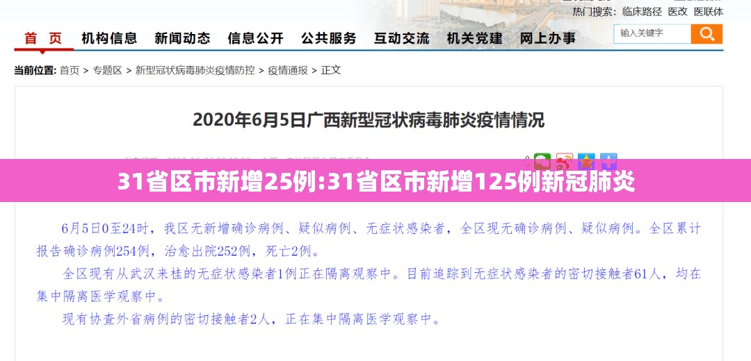 31省区市新增25例:31省区市新增125例新冠肺炎 31省区市新增25例:31省区市新增125例新冠肺炎