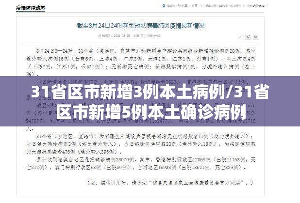 31省区市新增3例本土病例/31省区市新增5例本土确诊病例 31省区市新增3例本土病例/31省区市新增5例本土确诊病例