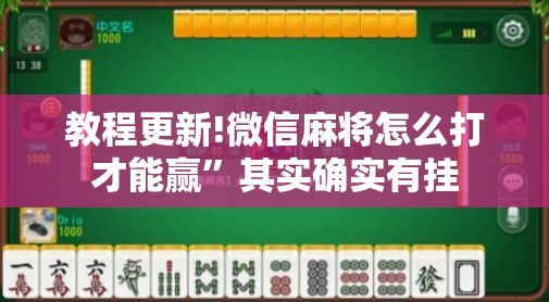 教程更新!微信麻将怎么打才能赢”其实确实有挂