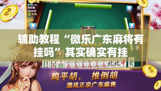 辅助教程“微乐广东麻将有挂吗”其实确实有挂