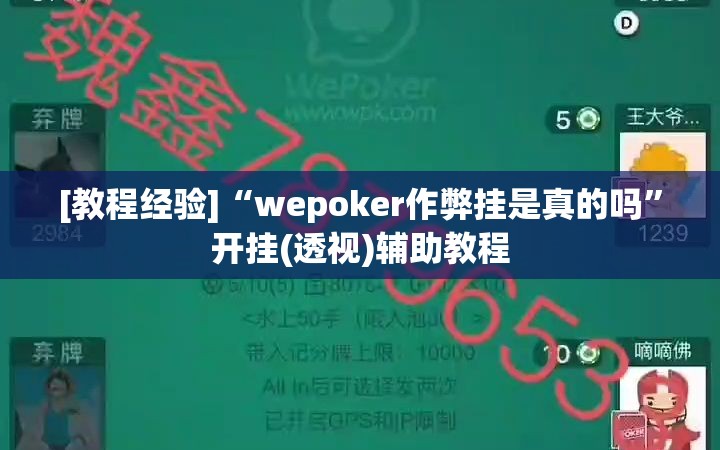 [教程经验]“wepoker作弊挂是真的吗”开挂(透视)辅助教程