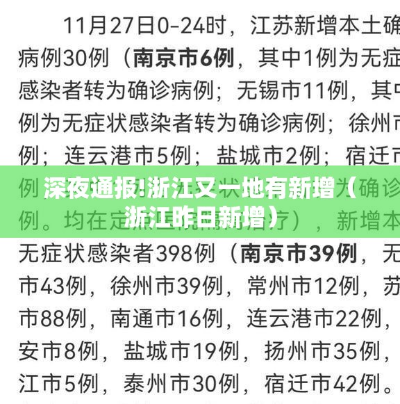 深夜通报!浙江又一地有新增(浙江昨日新增) 深夜通报!浙江又一地有新增(浙江昨日新增)