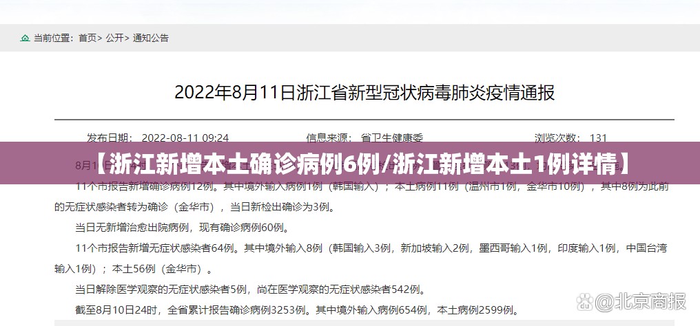 【浙江新增本土确诊病例6例/浙江新增本土1例详情】 【浙江新增本土确诊病例6例/浙江新增本土1例详情】