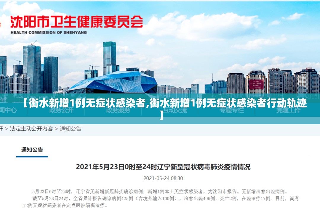 【衡水新增1例无症状感染者,衡水新增1例无症状感染者行动轨迹】 【衡水新增1例无症状感染者,衡水新增1例无症状感染者行动轨迹】