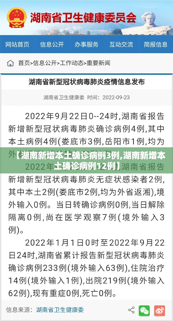 【湖南新增本土确诊病例3例,湖南新增本土确诊病例12例】 【湖南新增本土确诊病例3例,湖南新增本土确诊病例12例】
