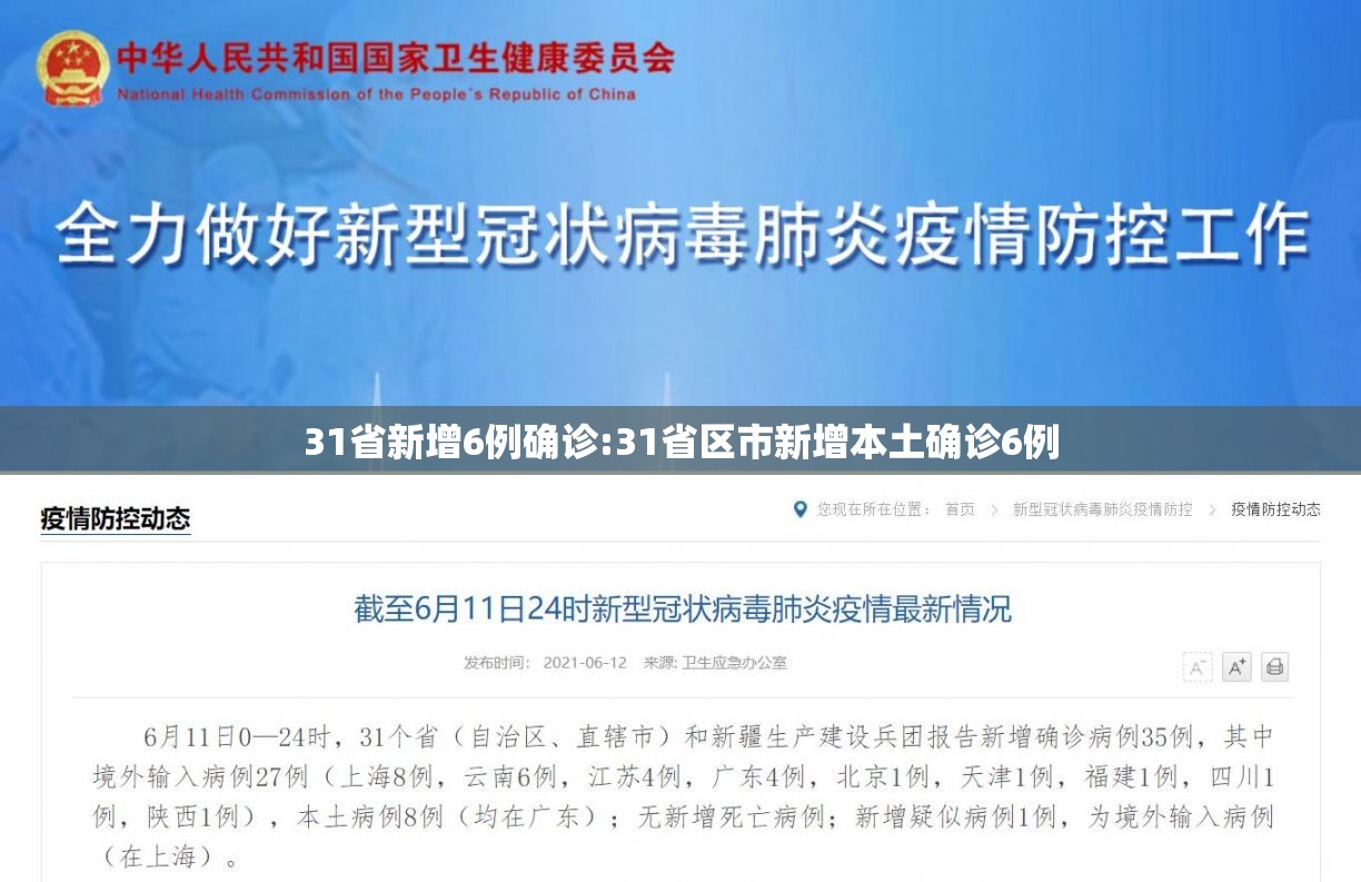 31省新增6例确诊:31省区市新增本土确诊6例